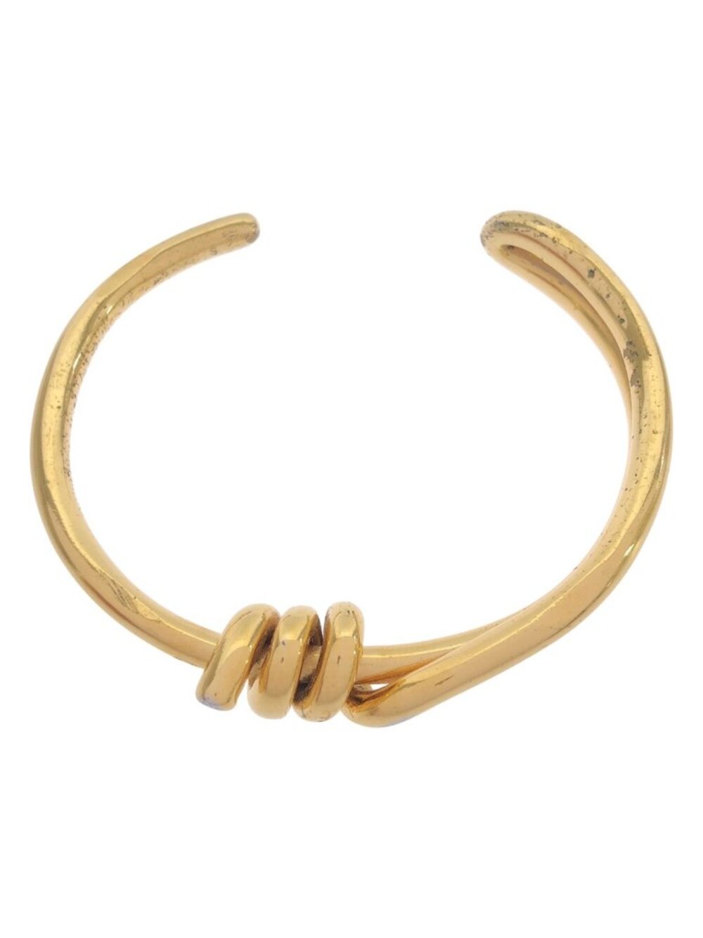 Celine By Phoebe Philo Barbel Extra Thin Knot Bangle Bracelet Gold